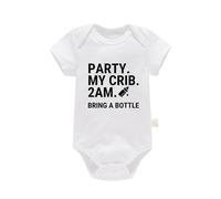 Newborn Infant Romper Unisex Baby Sleepsuits Print Long/Short Sleeve One-Pieces Pregnancy Reveal Gift Cute Bodysuits Grows Jumpsuit Idea for Dad or Grandparents White