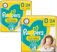 Newborn Nappies Bundle, 2 Packs of Size 0 Premium Protection, Total of 48 Size 0 New Born Nappies AFG Supplies Bundle