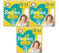 Newborn Nappies Bundle, 3 Packs of Size 0 Premium Protection, Total of 72 Size 0 New Born Nappies AFG Supplies Bundle