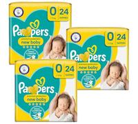 Newborn Nappies Bundle with 3 Packs of P Nappies Size 0 Premium Protection | 72 New Born Size 0