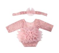 Newborn Photography Mesh Romper Elegant Baby Soft & Comfortable Perfect for Memorable Photos Newborns Mesh Soft & Baby with Headband Wearing Create Heartwarming Moment