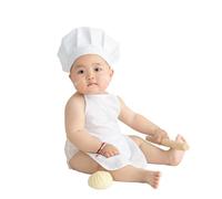 Newborn Photography Prop Cute Baby Chef Outfits Shoot Props for Boys Girls 5-12 Months White Chef Hat Apron Set Studio Little Chef Costume Infant Toddler Cosplay Party Costumes (5-12 month boy)