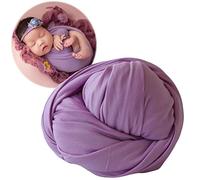 Newborn Photography Props Boy Girl Stretch Wrap Blanket for Babies Photo Infant Baby Photo Shoot Outfits (Purple)