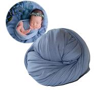 Newborn Photography Props Boy Girl Stretch Wrap Blanket for Babies Photo Infant Baby Photo Shoot Outfits (Blue)