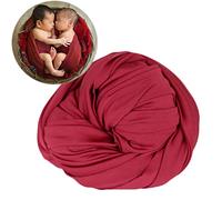 Newborn Photography Props Boy Girl Stretch Wrap Blanket for Babies Photo Infant Baby Photo Shoot Outfits (Wine)