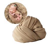 Newborn Photography Props Boy Girl Stretch Wrap Blanket for Babies Photo Infant Baby Photo Shoot Outfits (Tan)