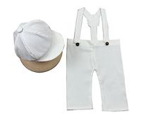 Newborn Photography Props Boys Girls Outfits Baby Romper Set Strip Romper with Hat Baby Photo Props for 0-1 Month