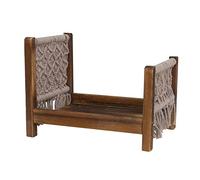 Newborn Photography Props Wood Bed Baby Photoshoot Bed Cot Woven Background Accessories for Infant Newborn Props