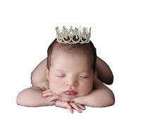 Newborn Photography Ring Baby Boy Gold Silver Foot Glass Heart Princess Crown Photo Gift Crown Crown 6 0-3 Week