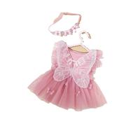 Newborn Photography Tulle Dress with Butterfly Headband for Baby Girls 0-1 Months Soft Lining Photo Princess Outfit Photo Dress with Headpiece