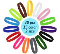 Newborn Puppy ID Collars - 30 Pcs Soft Adjustable Whelping Collars to Prevent Overlay, Double-Sided Pet Identification Bands for Newborn Kittens & Puppies (S/M 15 Colours)
