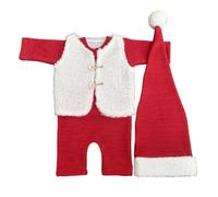 Newborn Santa Photo Props Set 3PCS with Comfortable Stretchy Fabric for Infant Christmas Photoshoot 0-3Months Elastic Baby Photography Outfit Christmas
