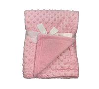 Newborn Soft Bubble Baby Blanket with Fleece Back for Crib Pram Boys Girls Infant Cot Bed Swaddle Pram Shawl Wrap Toddler Snuggle E&A Distribution Limited (Pink)