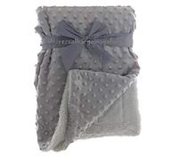 Newborn Soft Bubble Baby Blanket with Fleece Back for Crib Pram Boys Girls Infant Cot Bed Swaddle Pram Shawl Wrap Toddler Snuggle E&A Distribution Limited (Grey)