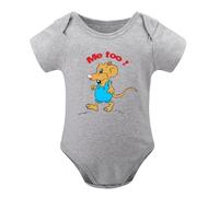 Newborn Twin Romper Outfits 0-3M - 100% Cotton Matching Bodysuits, Cute Unisex Baby Clothes Pair Gray-style-1 6months
