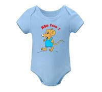 Newborn Twin Romper Outfits 0-3M - 100% Cotton Matching Bodysuits, Cute Unisex Baby Clothes Pair Sky Blue-style-1 9months