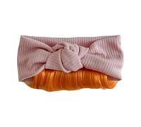 Newborns Baby Girls Patchwork Bowknot Headband & Wigs Attractive Little Girls Headband With Wigs Cotton Headwear For Girls