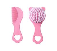 Newborns Comb And Brush Set Comfortabel Grip Long Handle Grooming Tools With Lovely Bear Appearance For Family Use