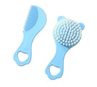 Newborns Comb and Brush Set Comfortabel Grip Long Handle Grooming Tools with Lovely Bear Appearance for Family Use Shower Gift