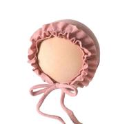 Newborns Lace Photography Bonnet Chin Belt Tied Hat with Soft Fabric Enhances Comfort for Baby First Photos Taking Comfortable Baby Hat