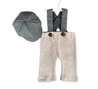 Newborns Photography Outfit Strap Pants and Hat Strapped Pants with Matching Hat Photo Props for Unforgettable Photos