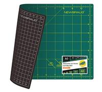 NEWBRAUG 9'' × 12'' Professional Self Healing Cutting Double Sided 5-Ply Mat, Best Gridded Rotary Cutting Board for Quilting, Sewing, Craft, Fabric & Scrapbooking (Green/Black)…