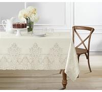 Newbridge Allison Holiday Victorian Heirloom Lace Fabric Tablecloth, Vintage Scalloped Polyester Lace Tablecloth, 60 Inch x 84 Inch Oblong/Rectangle, Ivory