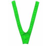 NewBull Men's Sexy Thong Underwear Borat Mankini V-String Suspender Bodysuit V Strap Jockstrap Swimming (Green, One Size)