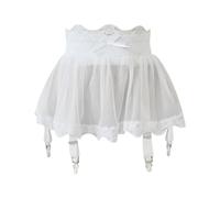 NewBull Women Sexy Garter Belt Lingerie Sets Sheer Lace Skirted Bandage Garters Stocking Suspenders Female Skirt and Panties Underwear Nightwear Adjustable Straps and G-String Babydoll