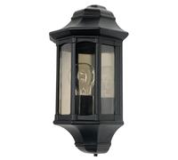 Newbury 1 Light Outdoor Wall Half Lantern Light Black IP44 E27 Netlighting Black One Size