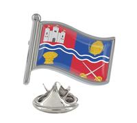 Newbury England Town Flag Silver Lapel Pin Badge
