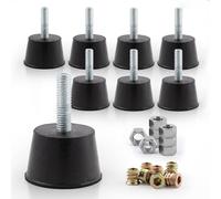 NEWBYTEK M6 Thread Rubber Furniture Leveling Feet Screw in Threaded Furniture Levelers Adjustable Table Chair Levelers Feet Glides for Chairs Tables Cabinet Patio - 8 Pack