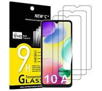 NEW'C 3 Pack Designed for Xiaomi Redmi 10A, Xiaomi Redmi 9C Screen Protector Tempered Glass, Case Friendly Anti Scratch Bubble Free Ultra Resistant