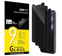 NEW'C 3 Pack Privacy for iPhone 11 Pro, iPhone X, iPhone XS Screen Protector (5.8"), Enhanced 28-Degree Privacy Angle, Ultra Durable 9H Hardness, Bubble-Free