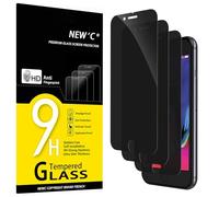 NEW'C 3 Pack Privacy for iPhone 8, iPhone 7 Screen Protector, Enhanced 28-Degree Privacy Angle, Ultra Durable 9H Hardness, Bubble-Free