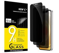 NEW'C 3 Pack Privacy Screen Protector for iPhone 12/12 Pro (6.1 inch), Improved 28-Degree Narrow Privacy Angle, Ultra Durable 9H Hardness, Bubble Free