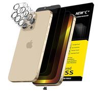 NEW'C 3x Privacy for iPhone 13 Pro Max Screen Protector (6.7 inches)+ 3x Camera Lens Protector, Sensor Protection, Tempered Glass Film + Dust Plug - Enhanced Privacy Angle of 28 Degrees