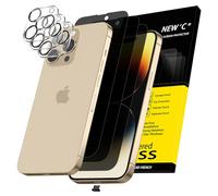 NEW'C 3x Privacy for iPhone 14 Pro Max Screen Protector (6.7 inches)+ 3x Camera Lens Protector, Sensor Protection, Tempered Glass Film + Dust Plug - Enhanced Privacy Angle of 28 Degrees