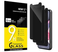 NEW'C Pack of 3 Privacy Screen for iPhone 11, iPhone XR for Tempered Glass, Improved 28 Degree Protection Angle, Ultra Durable 9H Hardness, Bubble-Free