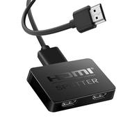NEWCARE HDMI Splitter 1 in 2 Out, 2-Way Mirroring Only for Dual Monitors, 4K HDCP 1.2 Compatible, Plug & Play for HDTV/Blu-ray/DVD/Fire Stick, USB Powered (Not Extendable, Screen Duplication Only)