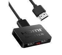 NEWCARE Upgraded HDMI Splitter 1 in 2 Out for Dual Monitors, 4K HDMI Splitter Mirror Display Only, HDMI Splitter 1x2 Adapter for HDTV/PS5/Fire Stick/Xbox/Blu-ray/DVD, Plug & Play, USB Powered