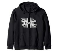 Newcastle | British United Kingdom Black & White Flag UK Zip Hoodie