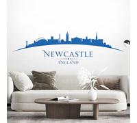 Newcastle England City Skyline - The Quayside, Gateshead Millennium Bridge, Theatre Royal - Bedroom Living Room Wall Art Sticker [Large] [Marina]