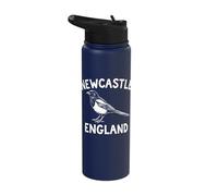 Newcastle England Magpie Zine Ink Print Stainless Steel Insulated Water Bottle