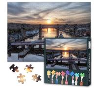 Newcastle Puzzles for Adults 1000 Pieces, High Level Bridge Jigsaw Puzzles, River Tyne Adult Puzzle for Adults, Educational Fun Games or Toys for Elders Friends 20X27 INCH