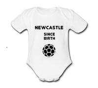 NEWCASTLE Since Birth Football Personalised Unique Baby Vest Baby Grow Babygrow Cute Novelty Boys Girls Footy Funny