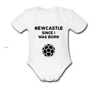 NEWCASTLE Since I Was Born Football Personalised Unique Baby Vest Baby Grow Babygrow Cute Novelty Boys Girls Footy Funny