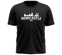 Newcastle Skyline Kids T Shirt Football United Supporters Fan Boy Girl Tee, 9-11 Years, Black