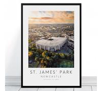 Newcastle St James' Park Artwork | Framed or Unframed Prints | Opened 1880 Football Stadium | United Gift Magpies Poster Fan Gift Art