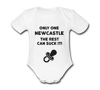 NEWCASTLE Suck It Football Personalised Unique Baby Vest Baby Grow Babygrow Cute Novelty Boys Girls Footy Funny